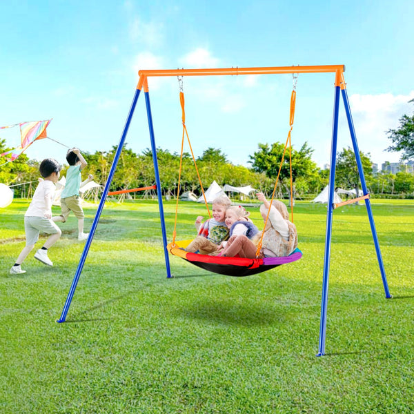 Swing Sets For Backyard 40In Saucer Seat A Frame Metal Stand 440Lbs Swing Seats