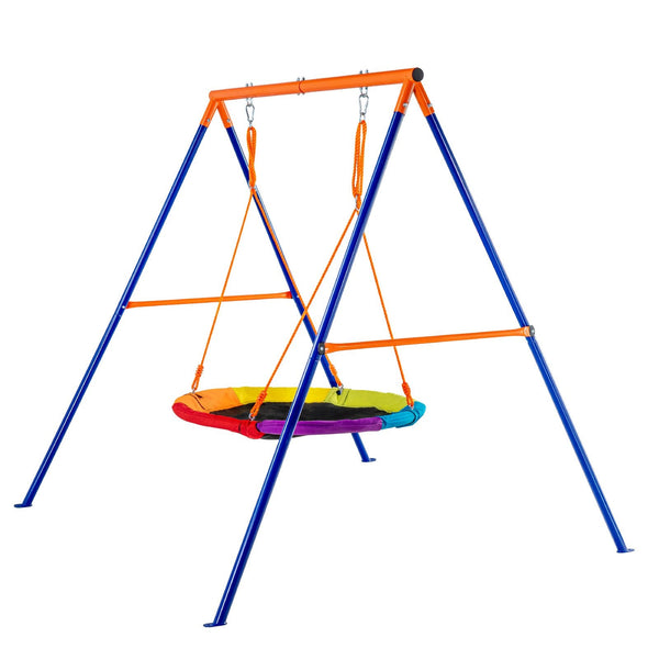Swing Sets For Backyard 40In Saucer Seat A Frame Metal Stand 440Lbs Swing Seats