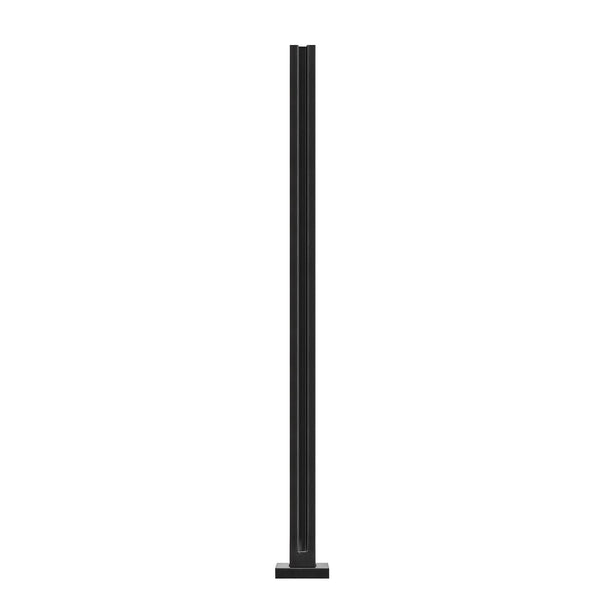 Vevor Glass Clamp 41.34" Height Railing Bracket For 0.39 0.47 Thickness Tempered 304 Stainless Steel Mounting Shelf Balcony Garden Deck Stair Black St