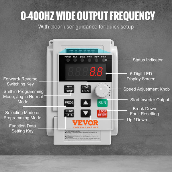 Vfd 5Hp 4Kw 18A Phase 220V 240V Input To 3 Output Variable Frequency Drive 400Hz For Ac Motor Speed Control Other Electrical Equipment