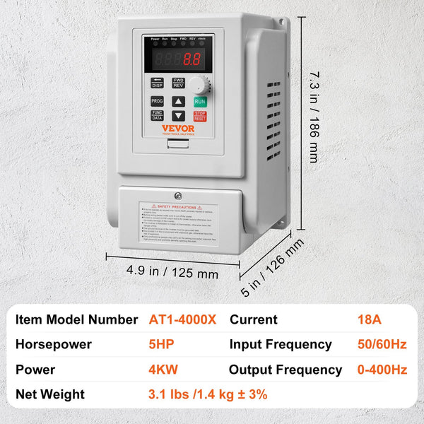 Vfd 5Hp 4Kw 18A Phase 220V 240V Input To 3 Output Variable Frequency Drive 400Hz For Ac Motor Speed Control Other Electrical Equipment