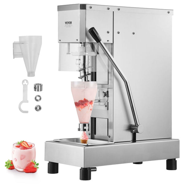 Ice Cream Blender 750W High Speed Maker Mixer Stir Machine 1740Rpm 304 Stainless Steel Shaker Long Handle + Pc Protective Shield Customizable With Any