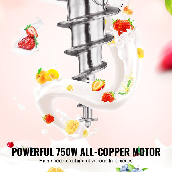 Ice Cream Blender 750W High Speed Maker Mixer Stir Machine 1740Rpm 304 Stainless Steel Shaker Long Handle + Pc Protective Shield Customizable With Any
