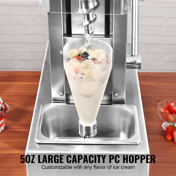 Ice Cream Blender 750W High Speed Maker Mixer Stir Machine 1740Rpm 304 Stainless Steel Shaker Long Handle + Pc Protective Shield Customizable With Any