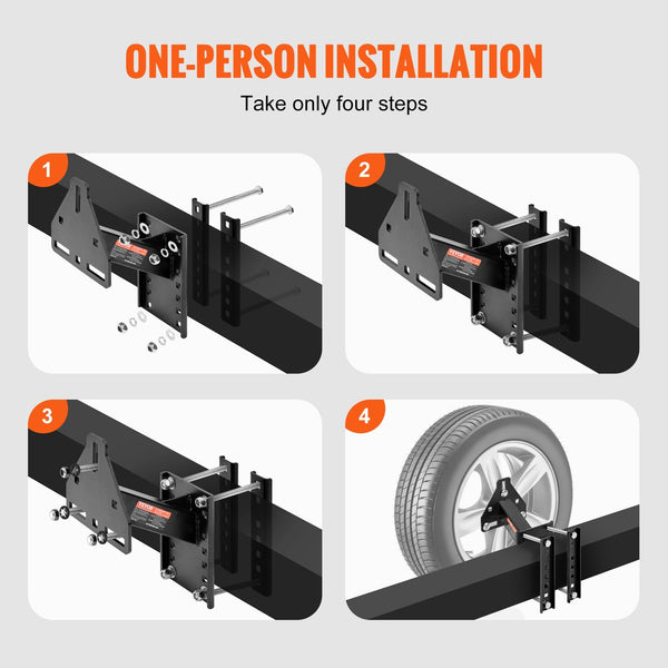 Vevor Spare Tire Carrier Trailer Mount 160 Lbs Capacity Utility Accessories Fits Most 4 & 5 8 Lugs Wheels On 4" 4.25" 4.5" 4.75" 5.5" 6" 6.5" Bolt Pat