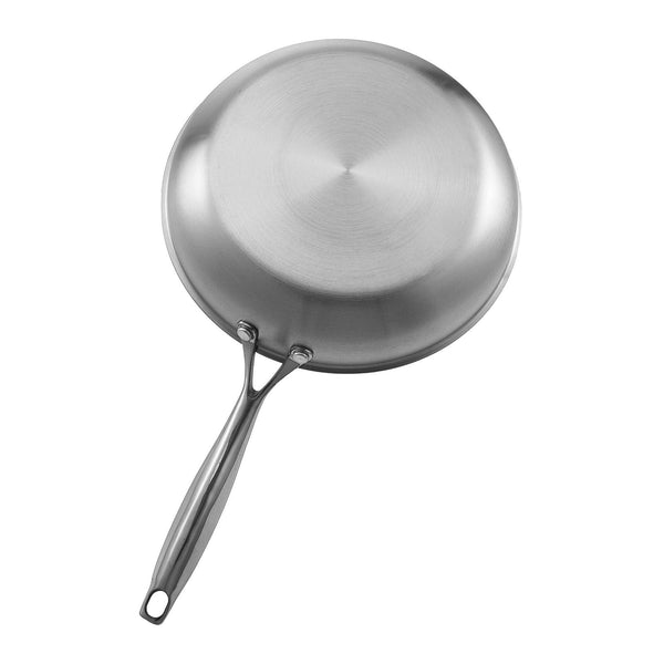 Vevor Tri Ply Stainless Steel Frying Pan 3 Piece (240 280 320 Mm) Cooking Skillet With Heat Resistant Handle Chef's Kitchen Cookware Oven Gas Electric