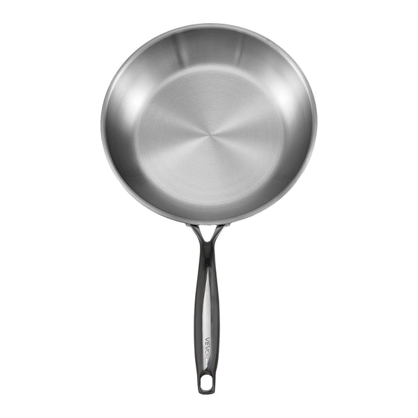 Vevor Tri Ply Stainless Steel Frying Pan 3 Piece (240 280 320 Mm) Cooking Skillet With Heat Resistant Handle Chef's Kitchen Cookware Oven Gas Electric