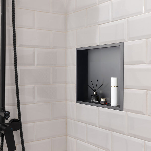 Vevor Shower Niche 33.0 X 10.2 Cm Recessed Wall Heavy Duty Stainless Steel Modern Soap & Shampoo Storage Organizer Sealed Waterproof Durable Easy To I