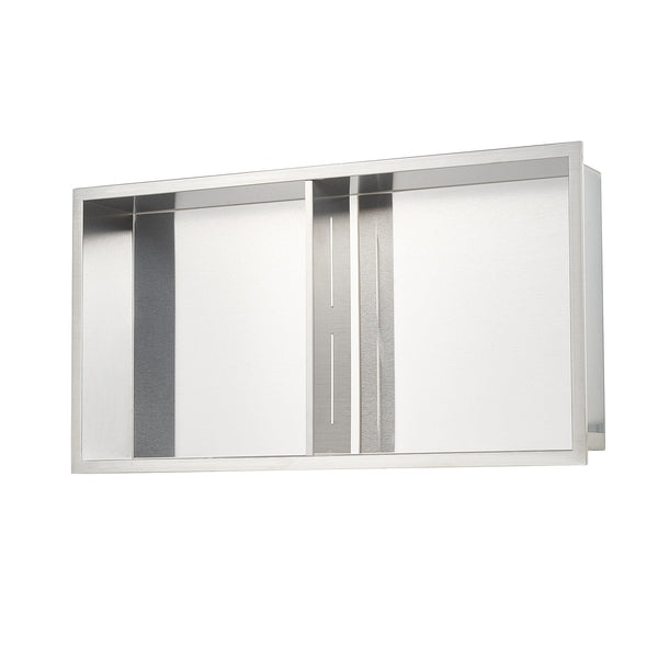 Vevor Shower Niche 33.0 X 63.5 10.2 Cm Recessed Wall Double Layer With Hollowed Out Divider Heavy Duty Stainless Steel Modern Shampoo Storage Organize