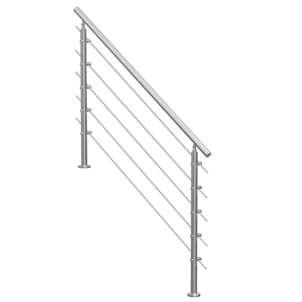 Vevor 59In Handrails For Outdoor Steps Crossbars Staircase Porch Deck White Staircase Kits