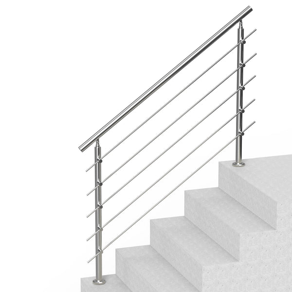 Vevor 59In Handrails For Outdoor Steps Crossbars Staircase Porch Deck White Staircase Kits