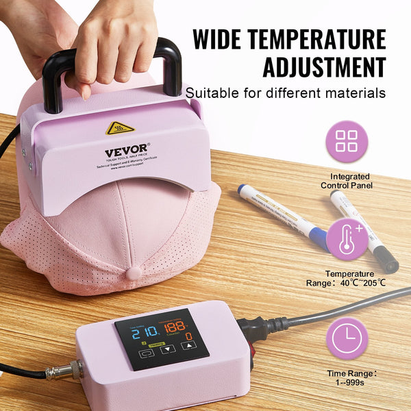 Vevor Hat Press Machine Mini Heat For Caps 5.9X3.15 Inch Plate Purple Craft Printmaking