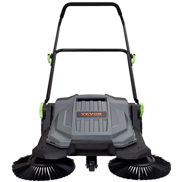 Vevor Walk Behind Hand Push Floor Sweeper 25.6" Width Gallon Waste Container Carpet & Floor Sweepers