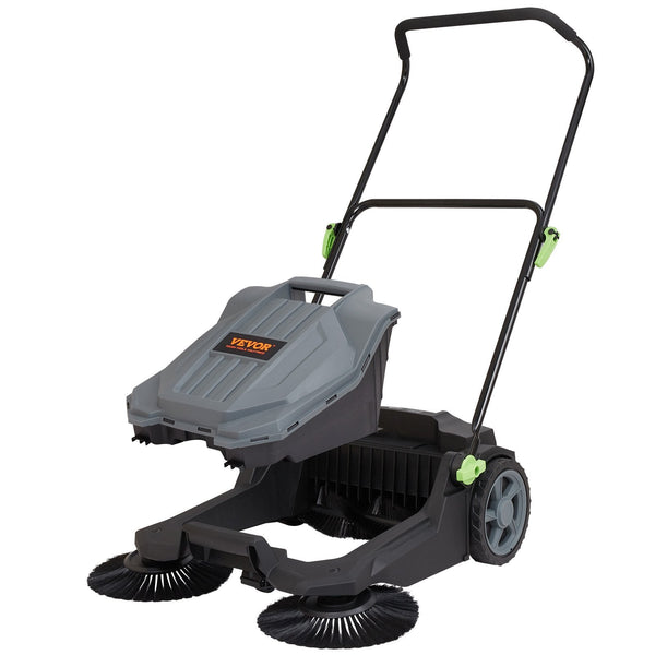 Vevor Walk Behind Hand Push Floor Sweeper 25.6" Width Gallon Waste Container Carpet & Floor Sweepers