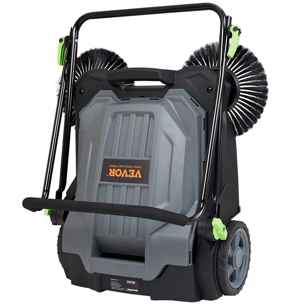 Vevor Walk Behind Hand Push Floor Sweeper 25.6" Width Gallon Waste Container Carpet & Floor Sweepers