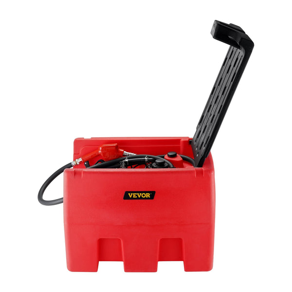 Vevor Diesel & Gasoline Tank 182L 10.6 Gpm Flow Rate Fuel With Electric Transfer Pump 4 M Hose Auto Fueling Nozzle For Easy Transportation Red Fuel Pu