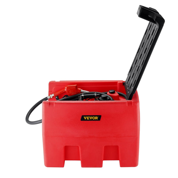 Vevor Diesel & Gasoline Tank 182L 10.6 Gpm Flow Rate Fuel With Electric Transfer Pump 4 M Hose Auto Fueling Nozzle For Easy Transportation Red Fuel Pu