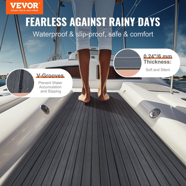 Boat Flooring Eva Foam Decking 94.5" X 23.6" Non Slip Self Adhesive 15.5 Sq.Ft Marine Carpet For Boats Yacht Pontoon Kayak Boat Engines