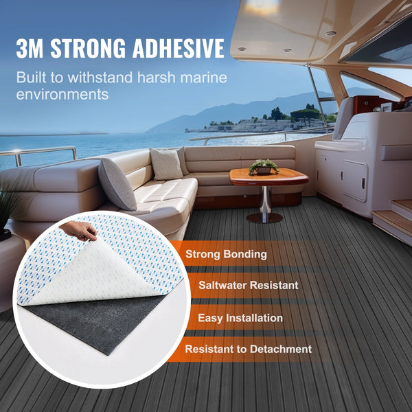 Boat Flooring Eva Foam Decking 94.5" X 23.6" Non Slip Self Adhesive 15.5 Sq.Ft Marine Carpet For Boats Yacht Pontoon Kayak Boat Engines