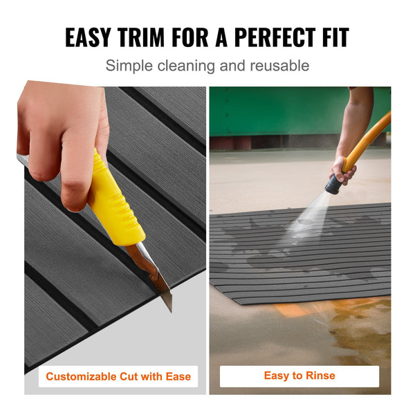 Boat Flooring Eva Foam Decking 94.5" X 23.6" Non Slip Self Adhesive 15.5 Sq.Ft Marine Carpet For Boats Yacht Pontoon Kayak Boat Engines