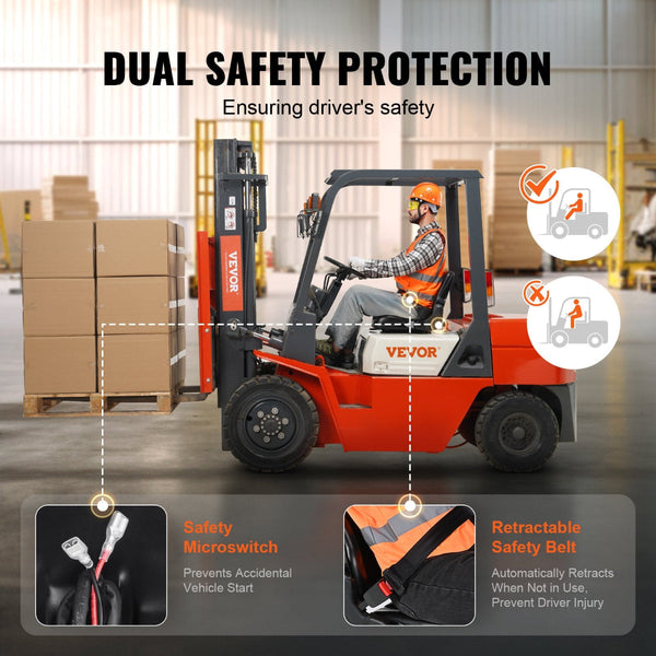 Universal Forklift Seat Fold Down Tractor With Adjustable Angle Back Micro Switch And Retractable Seatbelt 16 34 Cm Slot Loader Excavator Other Car In
