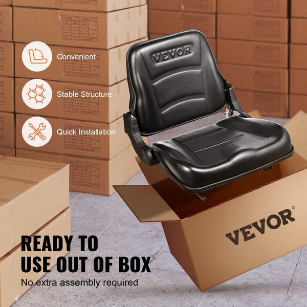 Universal Forklift Seat Fold Down Tractor With Adjustable Angle Back And Micro Switch 16 34 Cm Extended Slot Comfortable Loader Excavator Other Car In