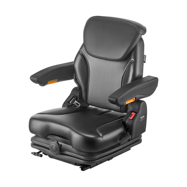 Universal Forklift Seat Tractor Suspension With Adjustable Back Armrest Headrest And Safety Belt Secure Fold Down Micro Switch Lawnmower Skid Loader B