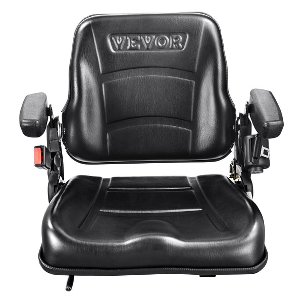 Vevor Universal Forklift Seat Fold Down Tractor With Adjustable Angle Back Micro Switch Seatbelt And Armrests 16 34 Cm Slot Loader Excavator Other Mat