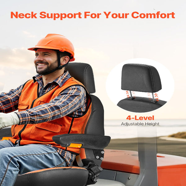 Vevor Forklift Seat Mower Tractor Adjustable Back Seatbelt & Headrest Other Material Handling