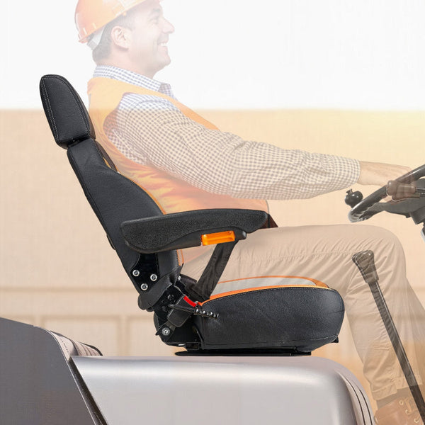 Vevor Forklift Seat Mower Tractor Adjustable Back Seatbelt & Headrest Other Material Handling
