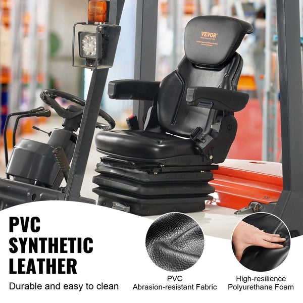 Universal Forklift Seat Adjustable Tractor With Seatbelt Armrests Other Auto Tools & Supplies