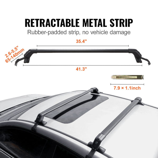 Vevor Universal Roof Rack Crossbar For Naked Vehicle Aluminum With Lock Roof Racks
