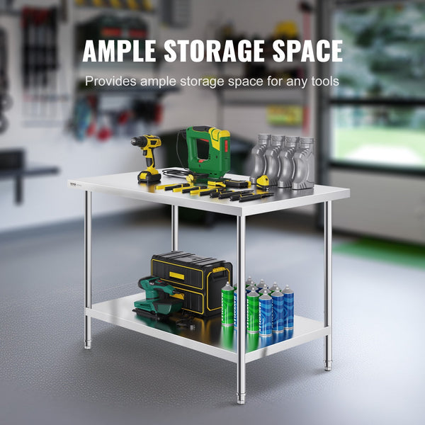 Stainless Steel Prep Table Heavy Duty Commercial Kitchen Worktable 30 X 48 34 Inch Other Tools & Workshop Equipment