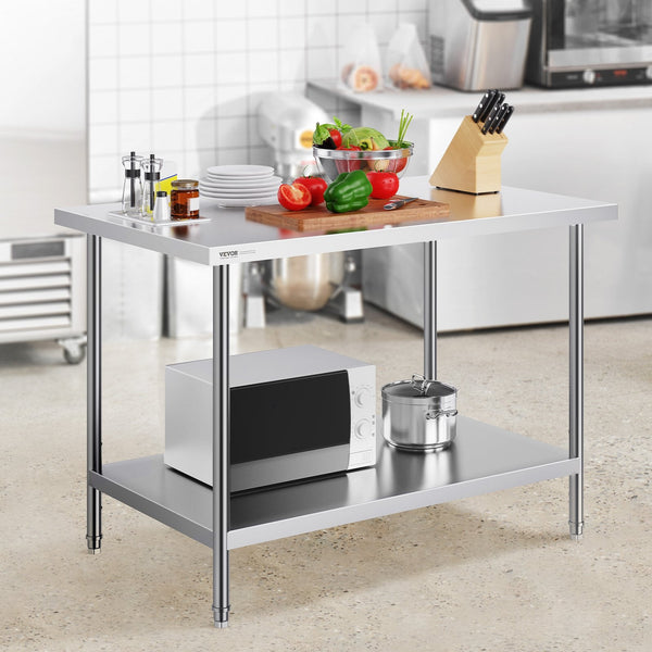 Stainless Steel Prep Table Heavy Duty Commercial Kitchen Worktable 30 X 48 34 Inch Other Tools & Workshop Equipment