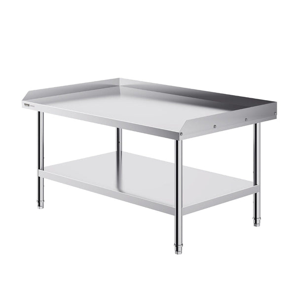 Stainless Steel Work Table 762 X 1219 660 Mm Commercial Food Prep Worktable 3 Sided Backsplash Heavy Duty Metal With Adjustable Height For Restaurant