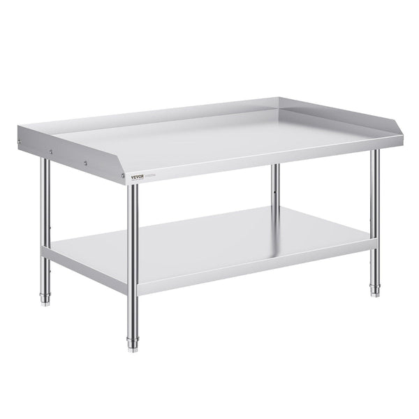 Stainless Steel Work Table 762 X 1219 660 Mm Commercial Food Prep Worktable 3 Sided Backsplash Heavy Duty Metal With Adjustable Height For Restaurant