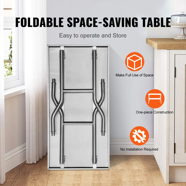 Stainless Steel Kitchen Bench Folding Commercial Prep Table 1220X610 Mm Tables