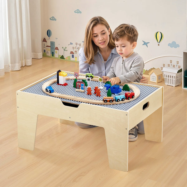 Vevor Multi Purpose Activity Play Table 290 Building Bricks & 30 Pcs Accessories Kids Play Table & Chair Sets