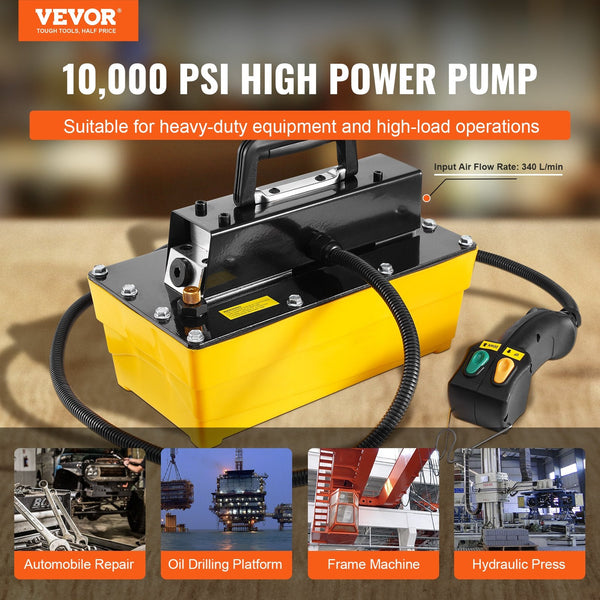 10000Psi Air Hydraulic Pump 2.3 L Reservoir Npt 3/8 In Oil Outlet 1/4 Inlet Actuated Foot With Remote Control Actuator For Automobile Frame Machine An