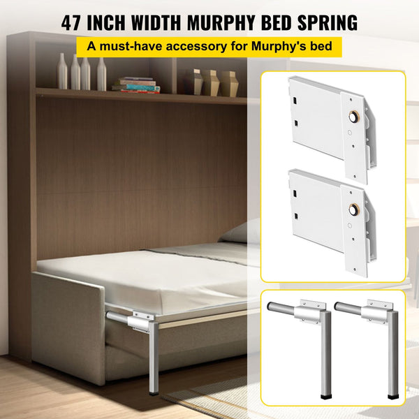 Vevor Diy Murphy Bed Springs Mechanism Hardware Kit Horizontal For Twin Size Single Bed Frames