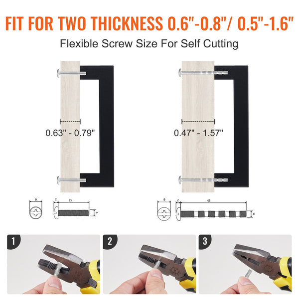 Vevor 30 Pack 3In / 76Mm Center To Slim Square Kitchen Drawer Stainless Steel Modern Cupboard Door Handles For Bathroom Bar Hardware Matte Black Cabin