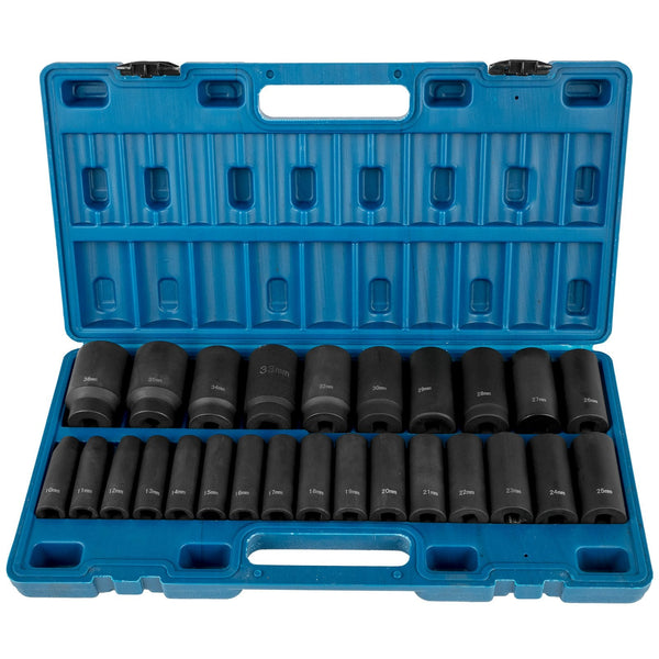 Vevor Impact Sockets Set 1/2 Inch Drive 26 Pcs Metric 10Mm 36Mm Deep Point Socket Wrenches
