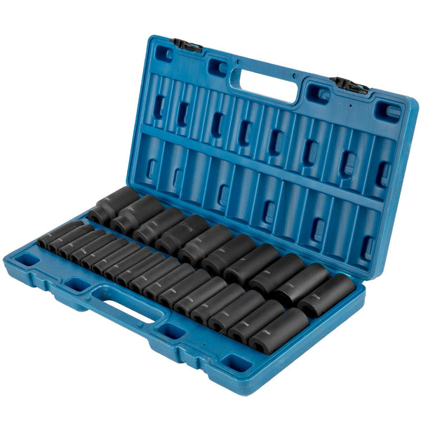 Vevor Impact Sockets Set 1/2 Inch Drive 26 Pcs Metric 10Mm 36Mm Deep Point Socket Wrenches