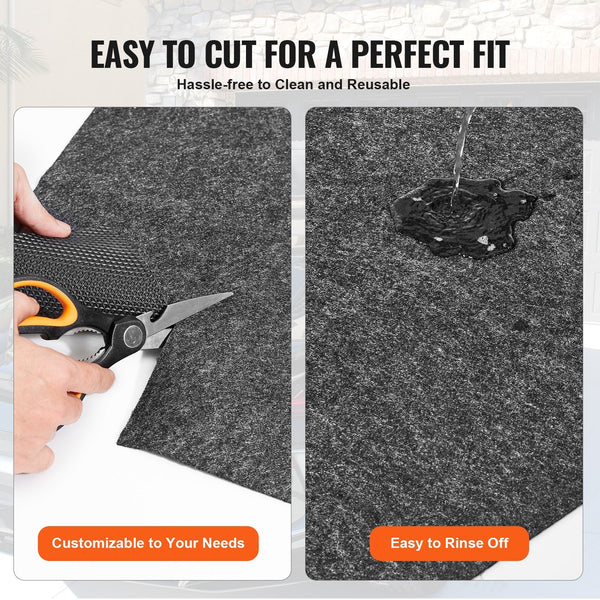 Vevor Garage Floor Mat 2.3 X 5.79 Waterproof Protection From Watersnow Rainmud And Oil For Cars Non Slip Heavy Duty Containment With Tpe Anti Leak Bac