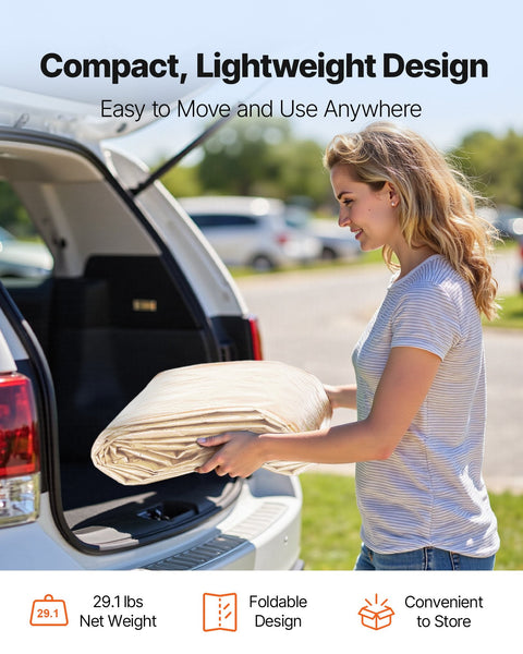 Vevor Carport Replacement Canopy 6 X 3 M Potable Garage Tent Top Tarp With Sidewalls Uv Resistant & Waterproof Heavy Duty Shelter Ball Buggees Beige F