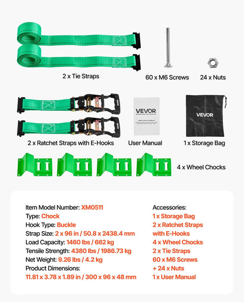 Wheel Chock Tie Down Kit Style Trailer Strap Car With Buckle Break Strength 1986.73 Kg & Working Load 662 Motorcycle System For Atvs Utvs Trailers Tie