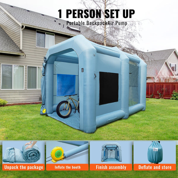 Vevor Inflatable Spray Booth Car Paint Tent 13X10x9ft Filter System Blower 950W Other Painting Accessories