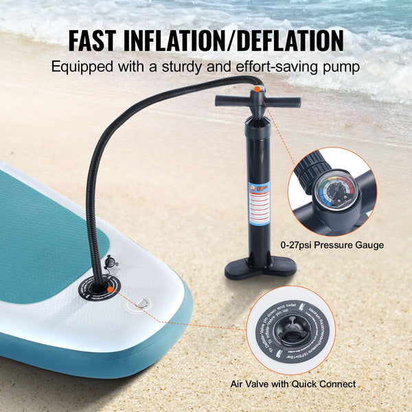 Vevor Inflatable Stand Up Paddle Board 152 Mm Wide Sup Paddleboard With Accessories Pump Fin Phone Bag Backpack Ankle Leash Repair Kit Non Slip Deck F