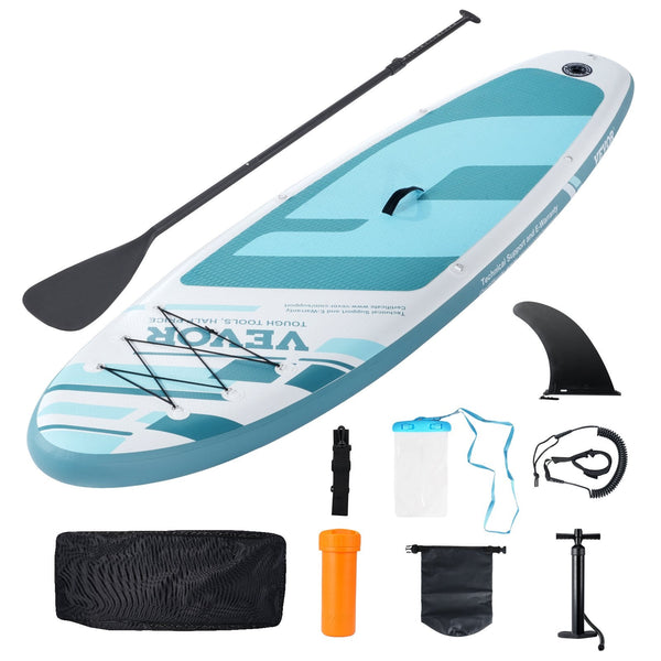 Vevor Inflatable Stand Up Paddle Board 152 Mm Wide Sup Paddleboard With Accessories Pump Fin Phone Bag Backpack Ankle Leash Repair Kit Non Slip Deck F