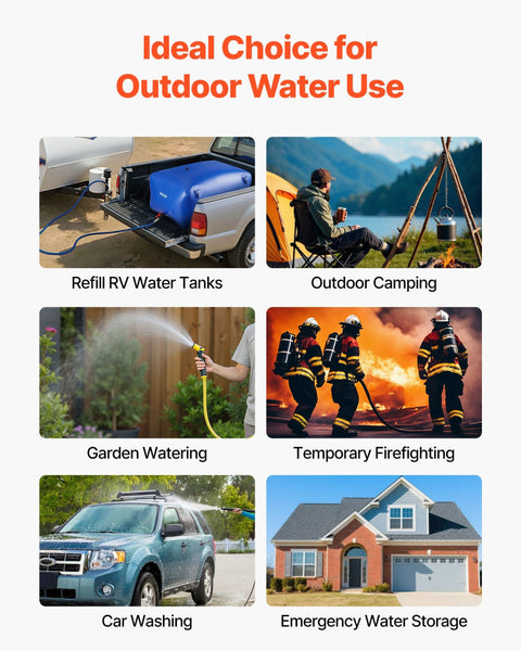 Vevor Water Storage Bladder 400L Large Capacity Bag Portable & Collapsible Soft Waters Container Leakproof Tear Resistant Pvc Emergency Tank For Rv Tr
